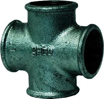 gebofittings Temperguss Gewindefittings 180 - Kreuzstück egal 2", verzinkt