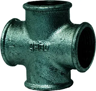 gebofittings Temperguss Gewindefittings 180 - Kreuzstück egal 3/8", verzinkt