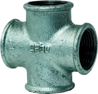 gebofittings Temperguss Gewindefittings 180 - Kreuzstück egal 1 1/4", verzinkt
