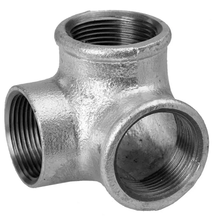 Temperguss-Dreiwegewinkel Nr.221 3/8" mit Innengewinde, verzinkt