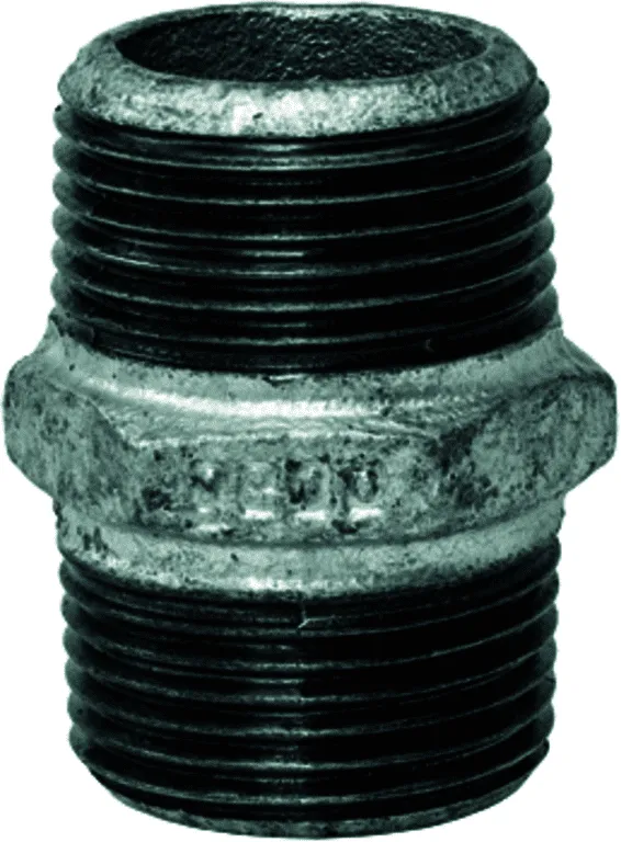 gebofittings Temperguss Gewindefittings 280 - Doppelnippel 1", verzinkt