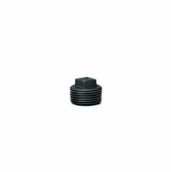 gebofittings Temperguss Gewindefittings 291 - Stopfen ohne Rand 2", schwarz