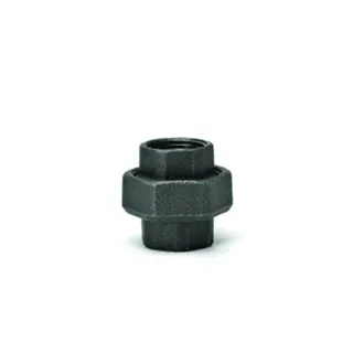 gebofittings Temperguss Gewindefittings 330 - Verschraubung flach 1", schwarz