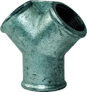 gebofittings Temperguss Gewindefittings 220 - Y-Verteiler 1/2", verzinkt – Bild 2