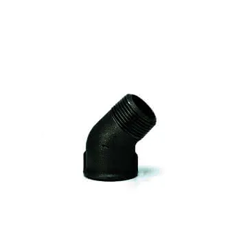 gebofittings Temperguss Gewindefittings 121 - Winkel 45 - 2 1/2", schwarz