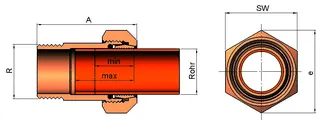 gebomessing, Messing-KLV Serie 310 Typ MAS 2" x 54 mm für Kupferrohr – Bild 2