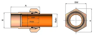 gebomessing, Messing-KLV Serie 310 Typ MAS 1 1/4" x 35 mm für Kupferrohr – Bild 2