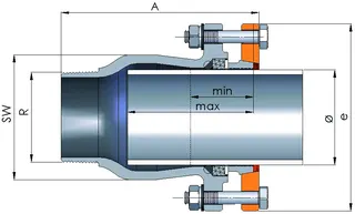 gebooriginal Temperguss-KLV Serie 225 Typ AFT 4" für Stahlrohr – Bild 2