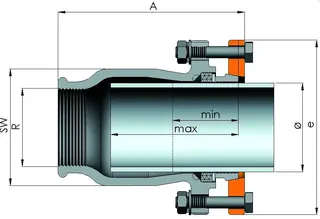 gebooriginal Temperguss-KLV Serie 225 Typ IFT 3" für Stahlrohr – Bild 3