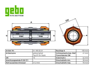 gebooriginal Temperguss-KLV Serie 180 Typ OT 1/2" für Stahlrohr – Bild 2
