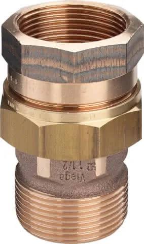 Viega Rohrverschraubung 3331 flachdichtend in R2 x Rp2 Rotguss