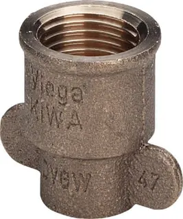Viega Übergangsmuffe 94270GF mit Flügel in 15mm x Rp1/2 Rotguss