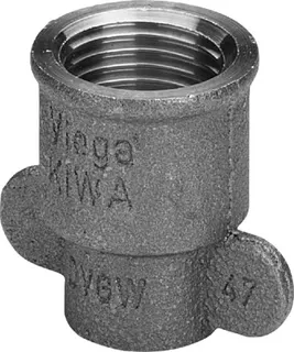 Viega Übergangsmuffe 94270GF mit Flügel in 15mm x Rp1/2 Rotguss – Bild 2