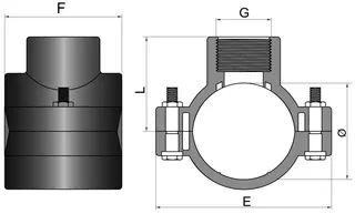 geboplast Kunststoff-Anbohrsättel Typ PANBZ 32mm x 1", ANB m. 2 Schr. – Bild 3