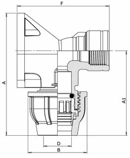 geboplast Kunststoff-Klemmverbinder Typ PWIW 20mm x 1/2", m. Wandbefestigung – Bild 3