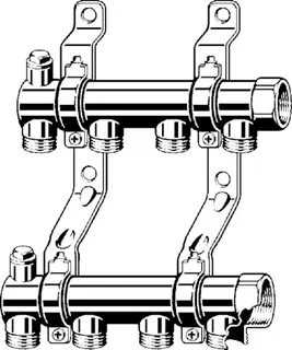 Viega Verteiler 1052 in 4fach 180mm Messing – Bild 3