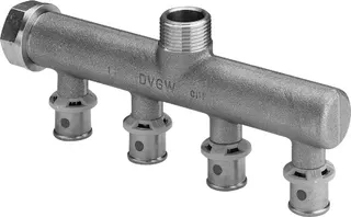 Viega Verteiler mit SC Sanfix P 2126.05 in 16mm x G3/4 - 4fach Rotguss – Bild 2