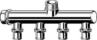 Viega Verteiler mit SC Sanfix P 2126.05 in 16mm x G3/4 - 4fach Rotguss – Bild 3