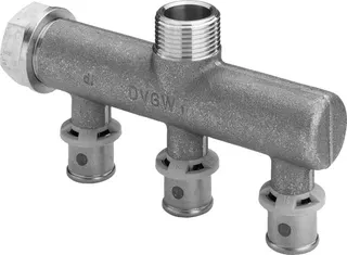 Viega Verteiler mit SC Sanfix P 2126.07 in 16mm x G3/4 - 3fach Rotguss – Bild 2