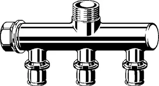 Viega Verteiler mit SC Sanfix P 2126.07 in 16mm x G3/4 - 3fach Rotguss – Bild 3