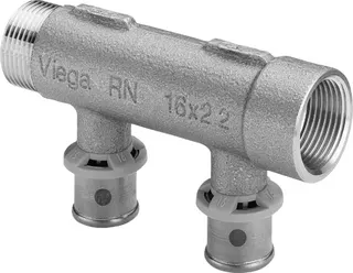 Viega Verteiler mit SC Sanfix P 2126.06 in 16mm x G3/4 - 2fach Rotguss – Bild 2