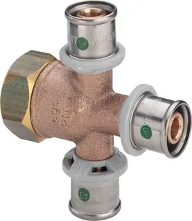 Viega Verteiler mit SC Sanfix P 2126.08 in 16mm x G3/4 - 3fach Rotguss