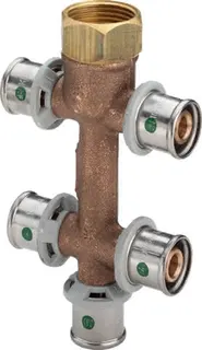 Viega Verteiler mit SC Sanfix P 2126.09 in 16mm x G3/4 - 5fach Rotguss