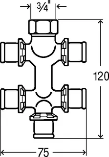 Viega Verteiler mit SC Sanfix P 2126.09 in 16mm x G3/4 - 5fach Rotguss – Bild 4