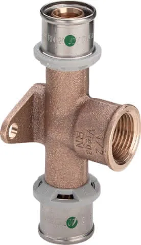 Viega Wandscheiben-T-Stück mit SC Sanfix P 2125.8 in 20mm x Rp1/2 Rotguss