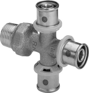Viega Kreuzstück mit SC Sanfix P 2118.9 in R1/2 x 16mm Rotguss – Bild 2