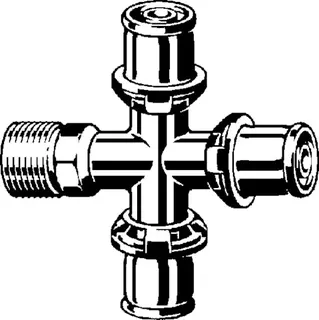 Viega Kreuzstück mit SC Sanfix P 2118.9 in R1/2 x 16mm Rotguss – Bild 3