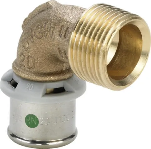 Viega Bogen 90 Grad mit SC Sanfix P 2114 in 16mm x R1/2 Rotguss