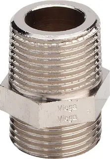 Viega Gewindestutzen 1021.1-260 in R1/2 x R3/4 Messing vernickelt