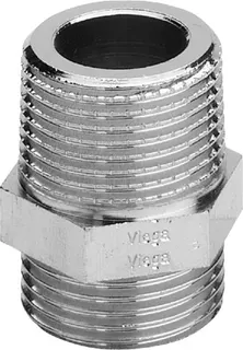 Viega Gewindestutzen 1021.1-260 in R3/4 x R3/4 Messing vernickelt – Bild 2