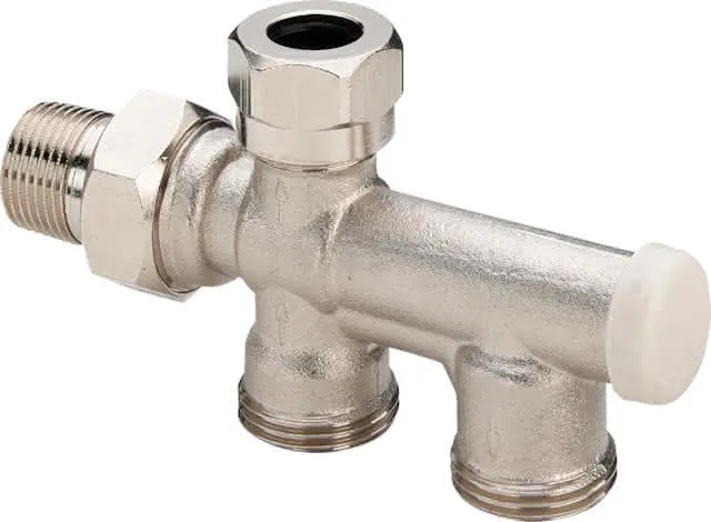 Viega Heizkörperanschlussstück 1069.2 in 15mm x Rp1/2 Messing matt-vernickelt