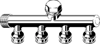 Viega Verteiler mit SC Raxofix 5326.05 in16mmxG3/4-4fach Siliziumbronze – Bild 3