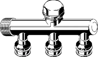 Viega Verteiler mit SC Raxofix 5326.07 in16mmxG3/4-3fach Siliziumbronze – Bild 3