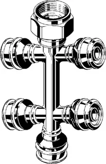 Viega Verteiler mit SC Raxofix 5326.09 in16mmxG3/4-5fach Siliziumbronze – Bild 3