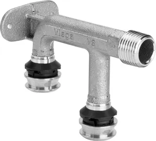 Viega Doppelwandscheibe mit SC Raxofix 5325.6 in 16mmxR1/2x16mm Siliziumbronze – Bild 2