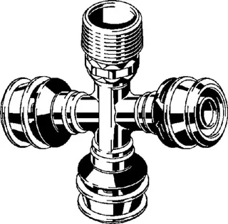 Viega Kreuzungs-T-Stück mit SC Raxofix 5318.9 in R1/2 x 16mm Siliziumbronze – Bild 3