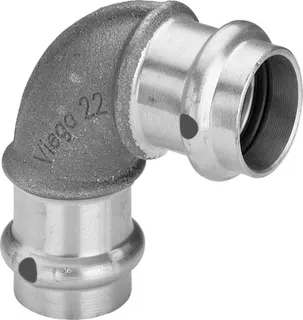 Viega Bogen 90 Grad mit SC Sanpress 2216 in 28mm Rotguss – Bild 2