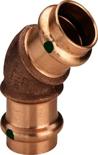 Viega Bogen 45 Grad mit SC Sanpress 2226 in 22mm Rotguss – Bild 2