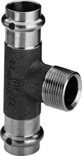 Viega T-Stück mit SC Sanpress 2217.1 in 18mm x R3/4 x 18mm Rotguss – Bild 2