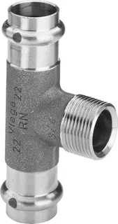 Viega T-Stück mit SC Sanpress 2217.1 in 22mm x R3/4 x 22mm Siliziumbronze – Bild 2