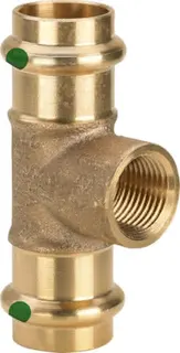 Viega T-Stück mit SC Sanpress 2217.2 in 22mm x Rp1/2 x 22mm Siliziumbronze