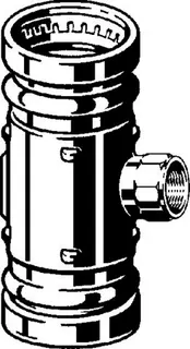 Viega T-Stück Sanpress XL 2217.2XL in 76,1mm x Rp2 x 76,1mm Rotguss – Bild 3
