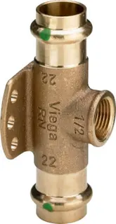 Viega Wandscheiben-T-Stück mit SC 2217.3 in 22mm x Rp1/2 Siliziumbronze