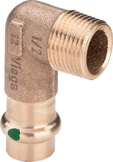 Viega Winkel 90 Grad mit SC Sanpress 2214.1 in 15mm x R1/2 Siliziumbronze