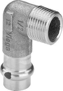 Viega Winkel 90 Grad mit SC Sanpress 2214.1 in 15mm x R1/2 Siliziumbronze – Bild 2