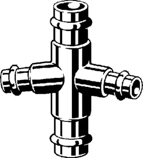 Viega Kreuzstück mit SC Profipress Therm 2247 in 22x15mm Rotguss – Bild 3
